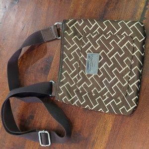 Tommy Hilfiger Logo Crossbody Bag Adjustable Strap Dark Brown